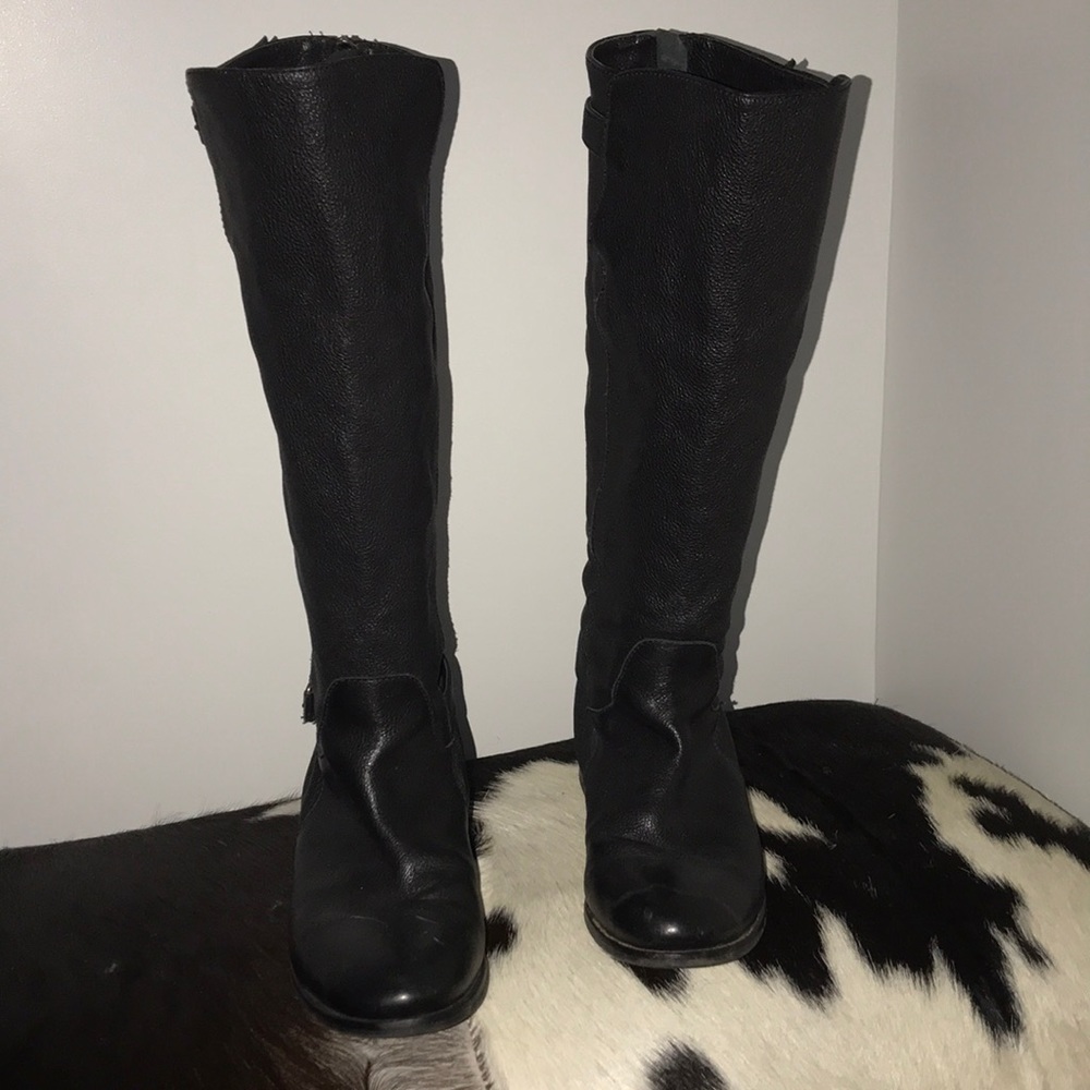 Black tall J. CREW leather boots